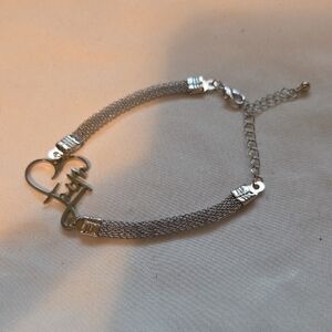 Silver Heart Faith Bracelet